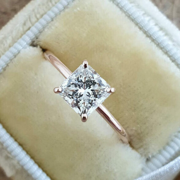 1.5 CT Princess Solitaire Style Moissanite Engagement Ring