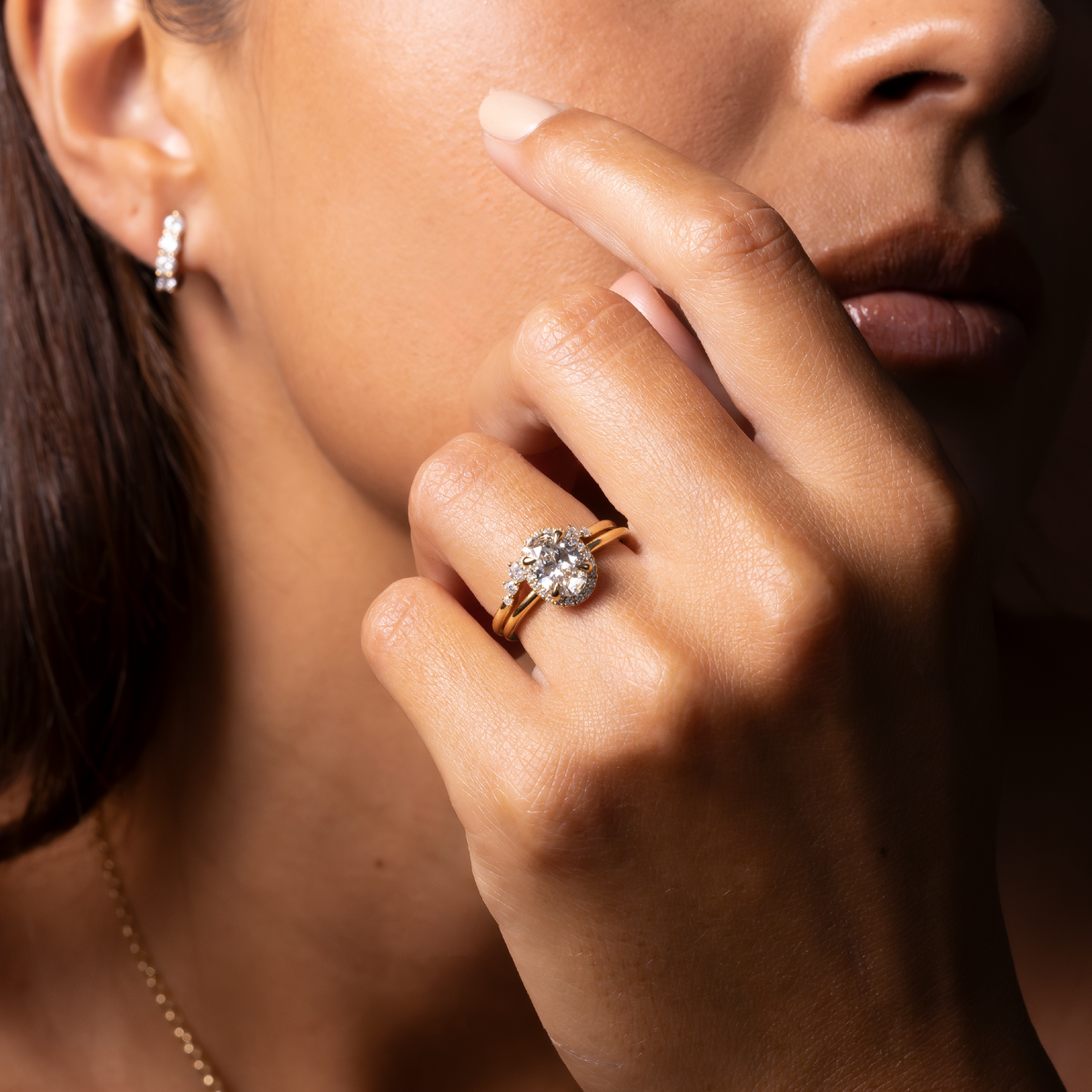 2 CT Oval: Halo Lab Grown Diamond Engagement Ring