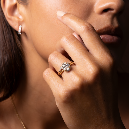 2 CT Oval: Halo Lab Grown Diamond Engagement Ring