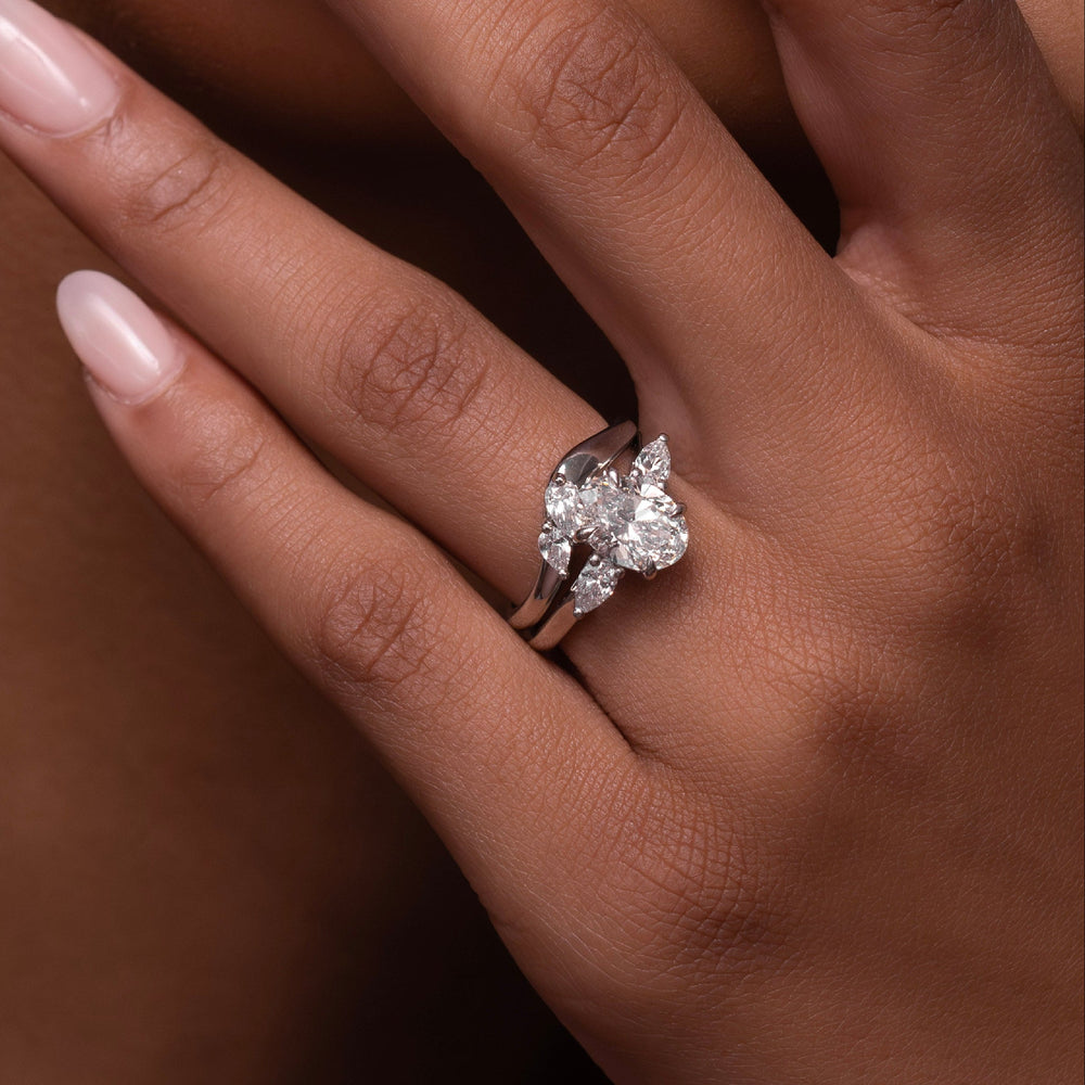 2 CT Oval: Three Stone Lab Grown Diamond Engagement Ring