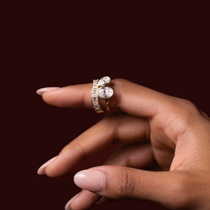 3 CT Pear & Oval: Bezel Toi Et Moi Lab Grown Diamond
