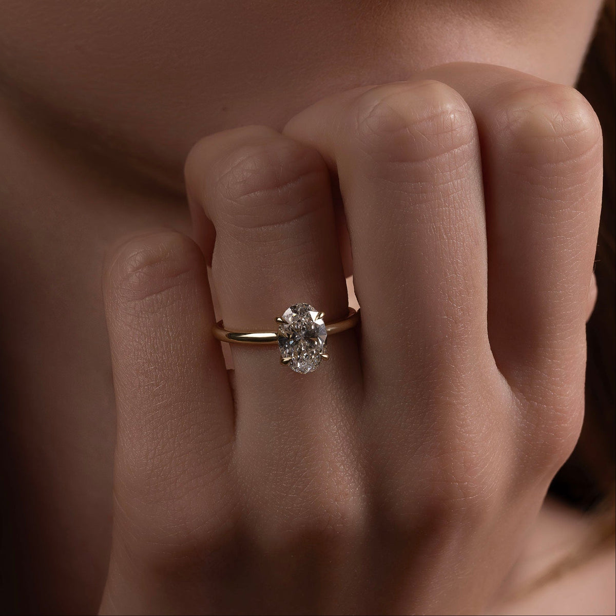 2 CT Oval: Solitaire Lab Grown Diamond Engagement Ring