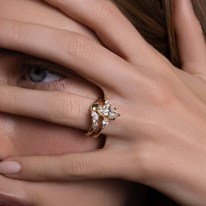 2 CT Marquise: Three Stone Lab Grown Diamond Engagement Ring