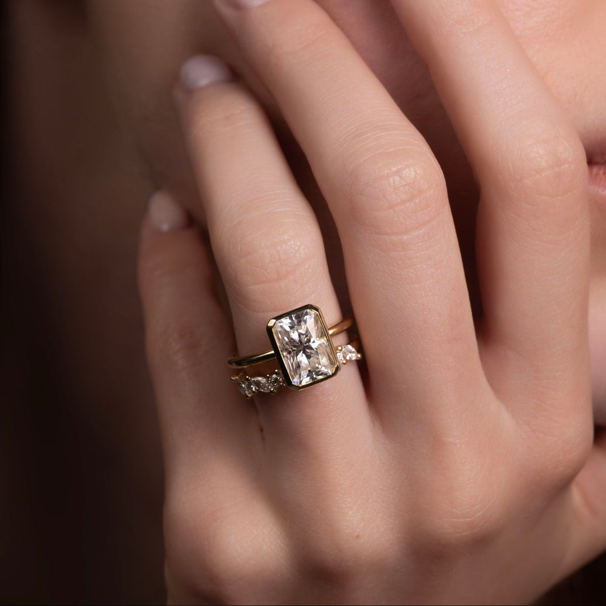 2 CT Radiant: Bezel Lab Grown Diamond Engagement Ring