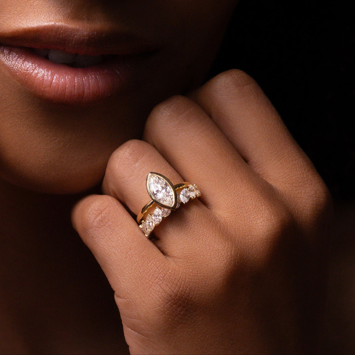 2 CT Marquise: Bezel Lab Grown Diamond Engagement Ring