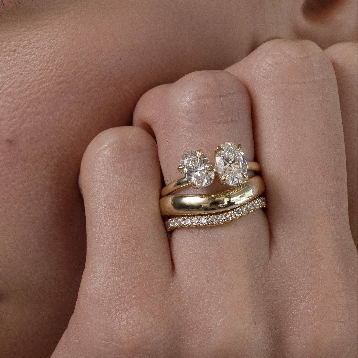 2 CT Oval: Toi Et Moi Lab Grown Diamond Engagement Ring
