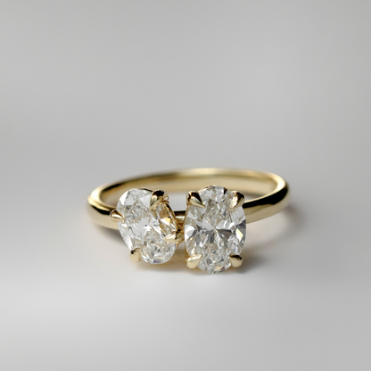 2 CT Oval: Toi Et Moi Lab Grown Diamond Engagement Ring