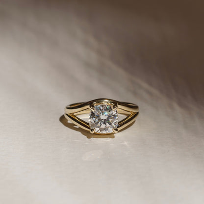 2 CT Cushion: Split Shank Lab Grown Diamond