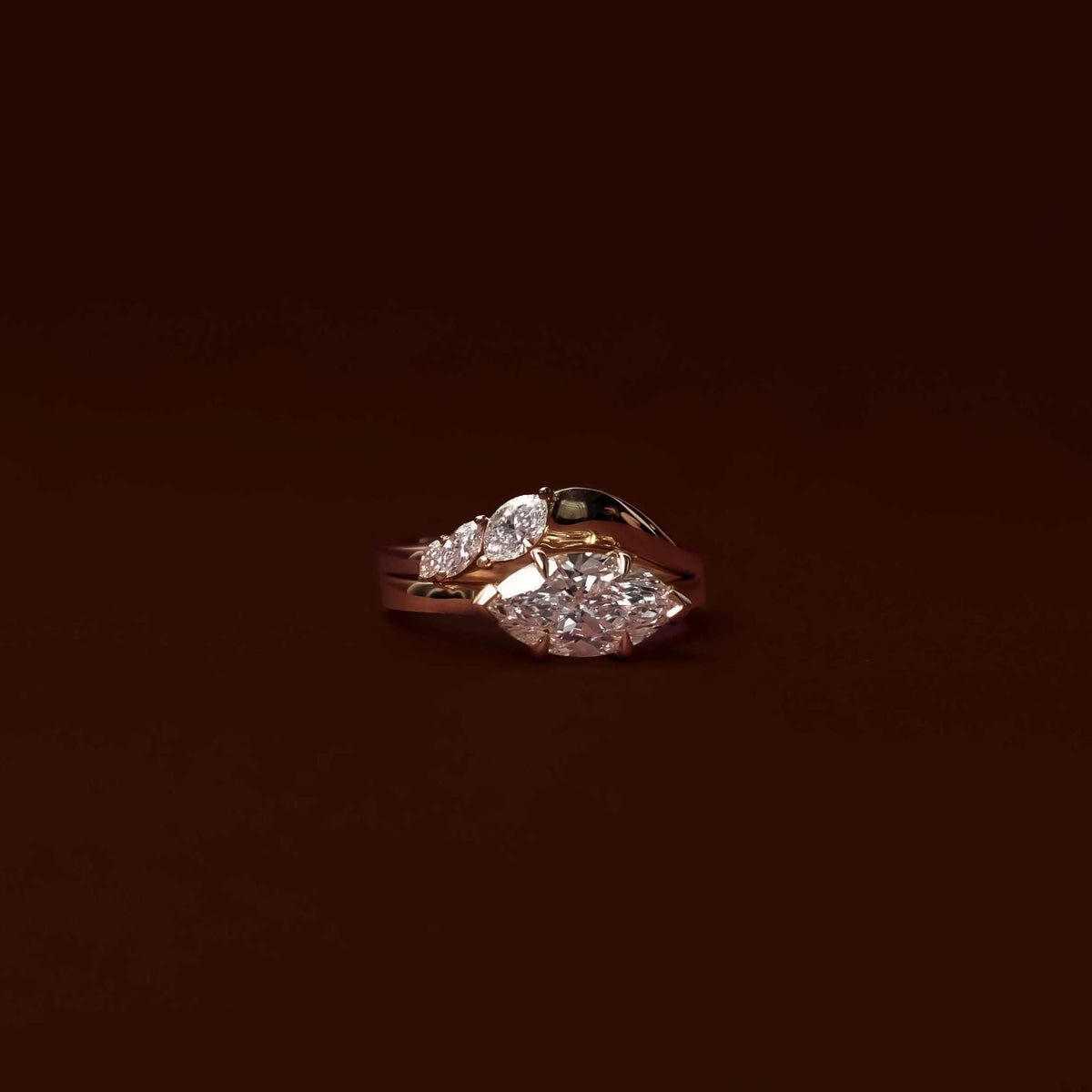 East-West Marquise: Cathedral Solitaire Lab Grown Diamond