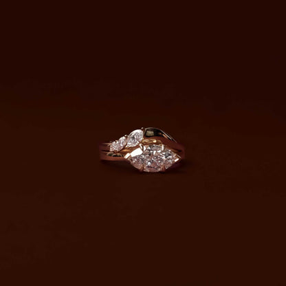 East-West Marquise: Cathedral Solitaire Lab Grown Diamond