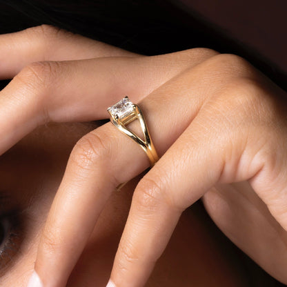 2 CT Asscher: Split Shank Lab Grown Diamond Engagement Ring