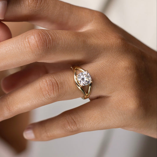 2 CT Cushion: Split Shank Lab Grown Diamond Engagement Ring