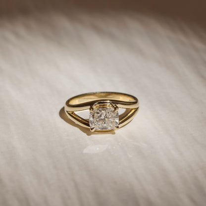 East-West Elongated Cushion: Split Shank Lab Grown Diamond