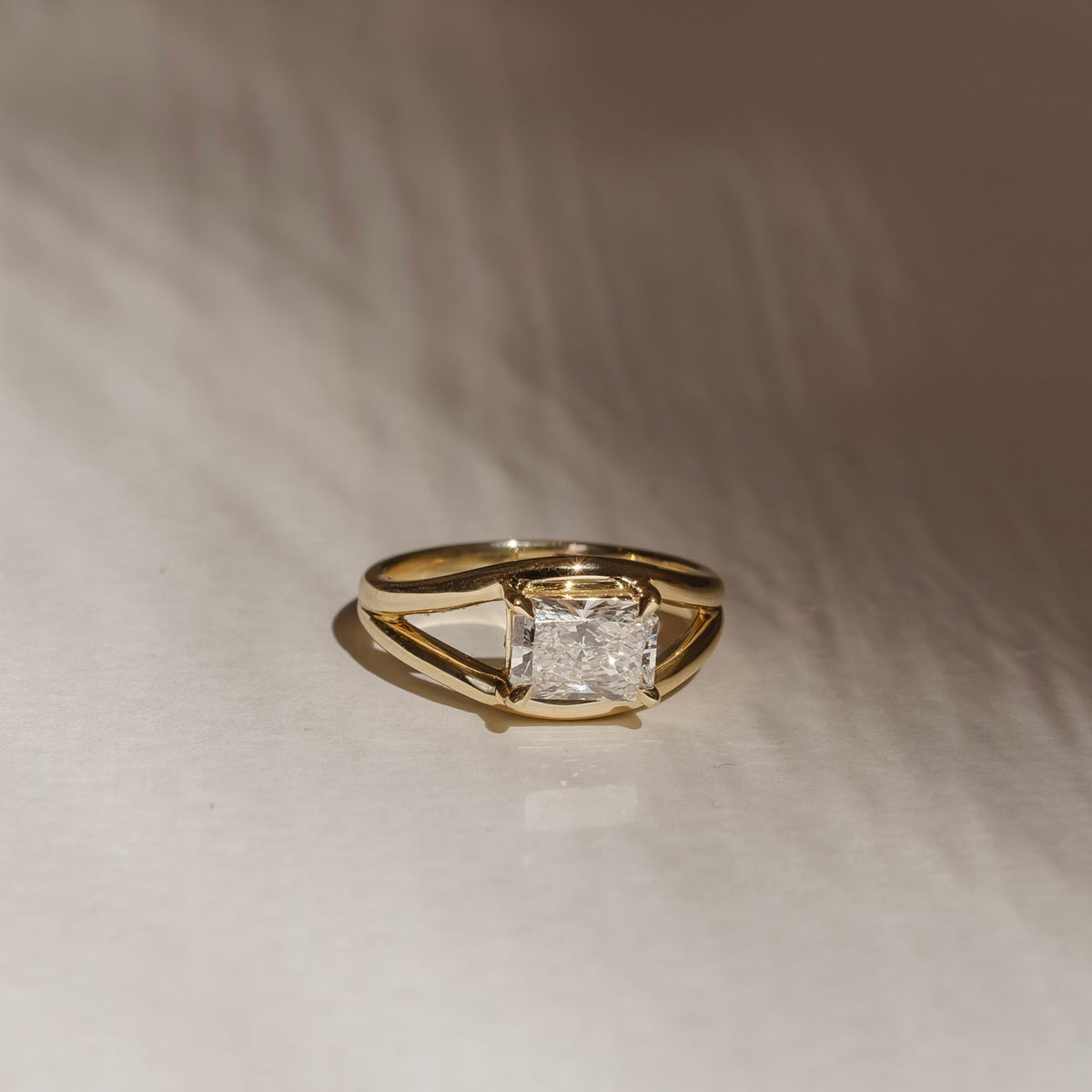 East-West Radiant: Split Shank Lab Grown Diamond