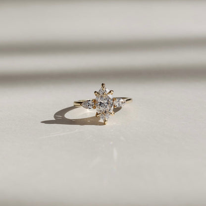 2 CT Marquise: Three Stone Lab Grown Diamond Engagement Ring