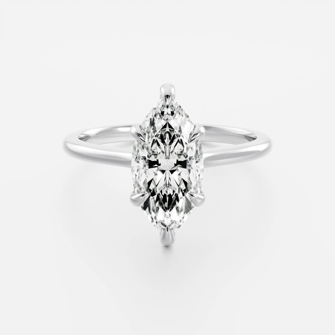 2 CT Marquise: Solitaire Lab Grown Diamond Engagement Ring