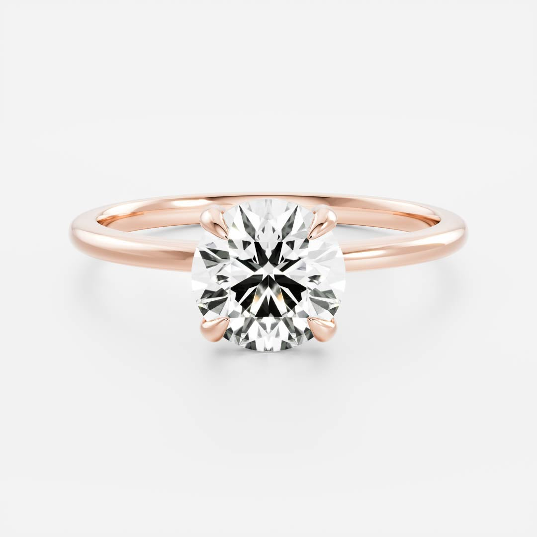 0.75 CT Round: Solitaire Lab Grown Diamond Engagement Ring