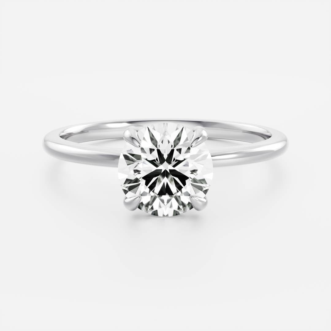 0.75 CT Round: Solitaire Lab Grown Diamond Engagement Ring