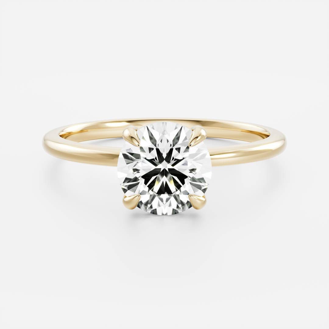 0.75 CT Round: Solitaire Lab Grown Diamond Engagement Ring