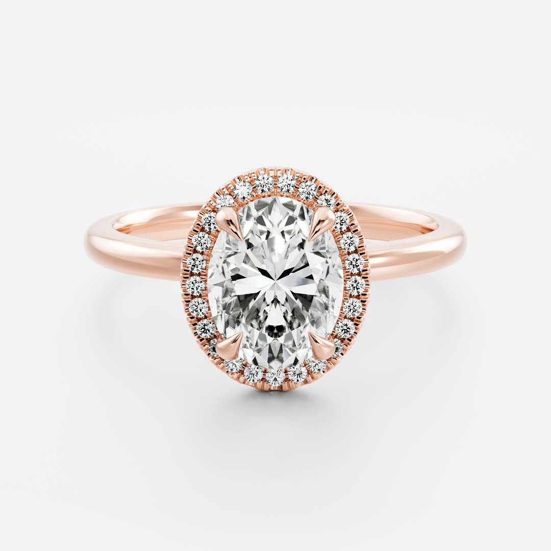 2 CT Oval: Halo Lab Grown Diamond Engagement Ring