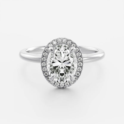2 CT Oval: Halo Lab Grown Diamond Engagement Ring