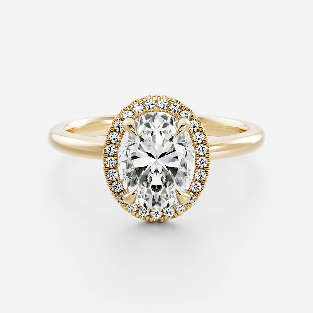 2 CT Oval: Halo Lab Grown Diamond Engagement Ring