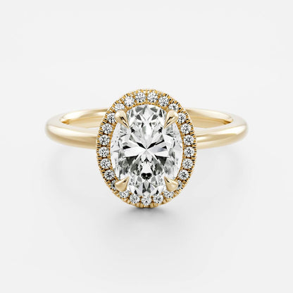 2 CT Oval: Halo Lab Grown Diamond Engagement Ring