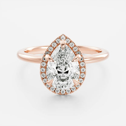 Pear: Halo Lab Grown Diamond