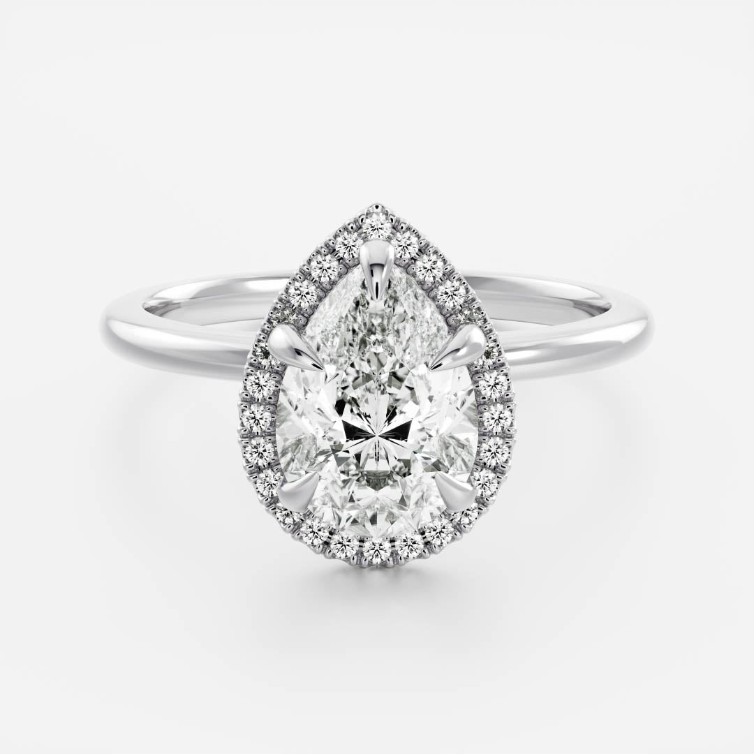 Pear: Halo Lab Grown Diamond