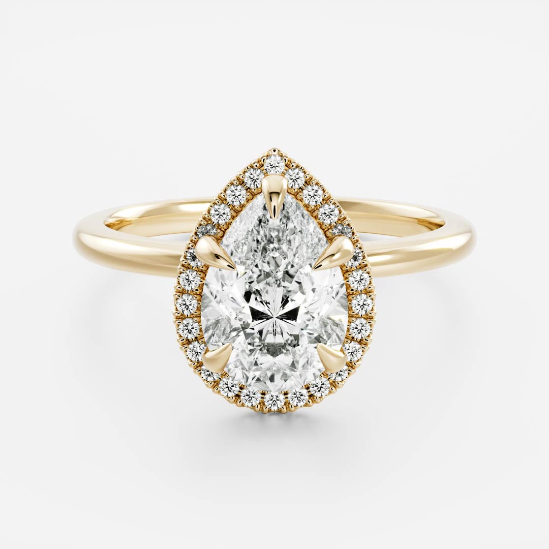 Pear: Halo Lab Grown Diamond