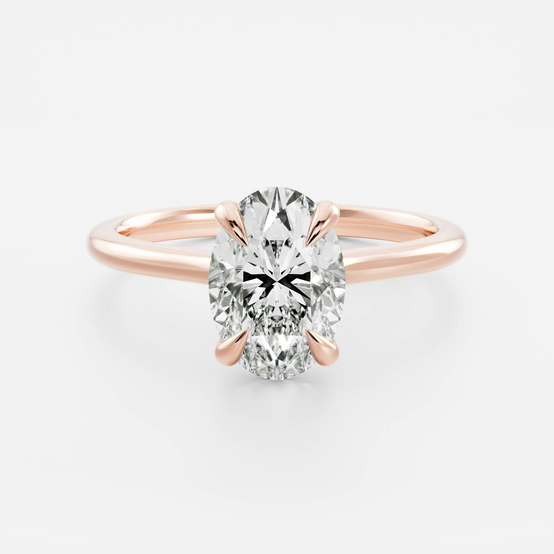Oval: Cathedral Solitaire Lab Grown Diamond
