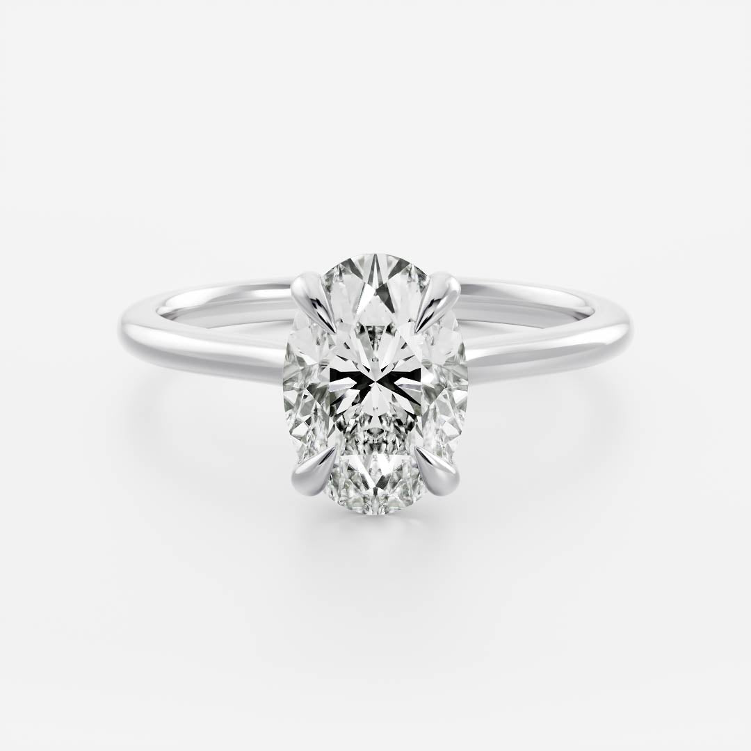 Oval: Cathedral Solitaire Lab Grown Diamond