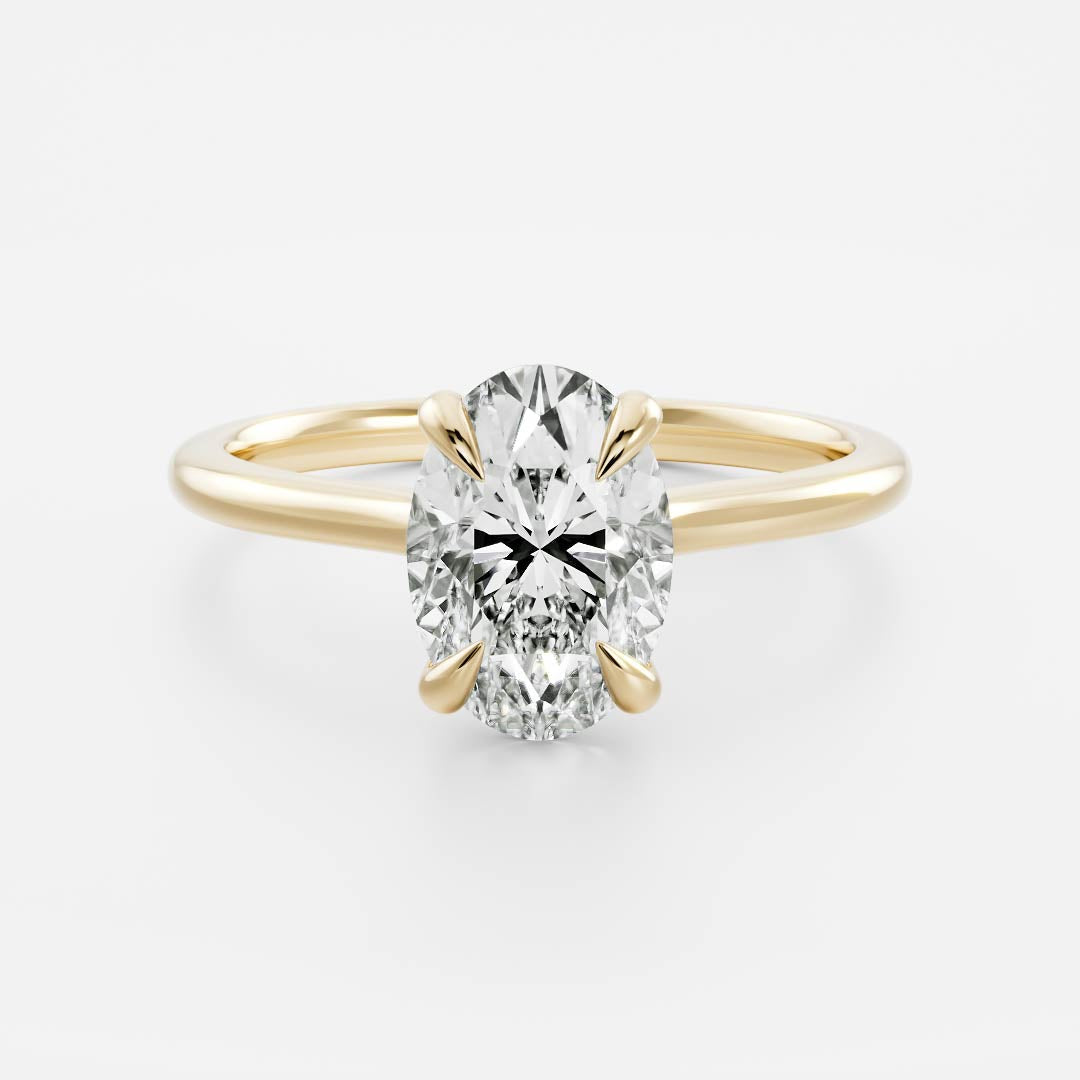 Oval: Cathedral Solitaire Lab Grown Diamond