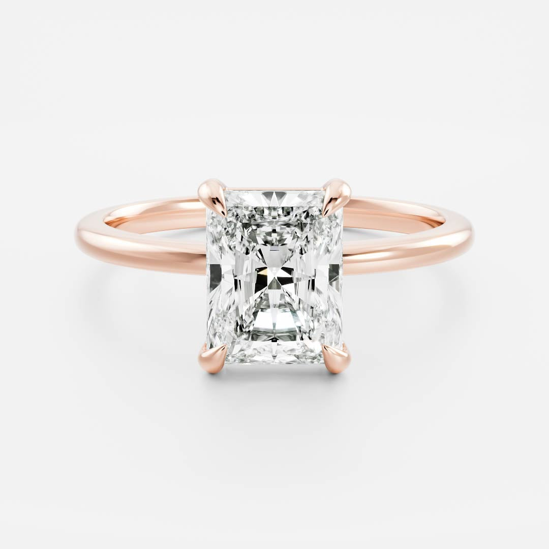 2 CT Radiant: Solitaire Lab Grown Diamond Engagement Ring