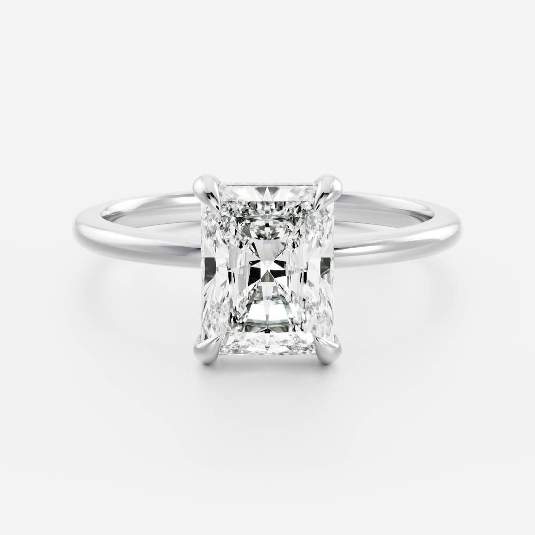 2 CT Radiant: Solitaire Lab Grown Diamond Engagement Ring