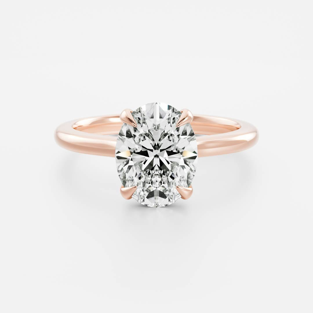 2 CT Oval: Solitaire Lab Grown Diamond Engagement Ring
