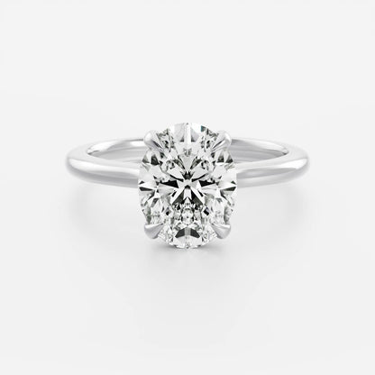 2 CT Oval: Solitaire Lab Grown Diamond Engagement Ring