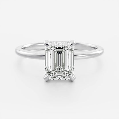 2 CT Emerald: Solitaire Lab Grown Diamond Engagement Ring