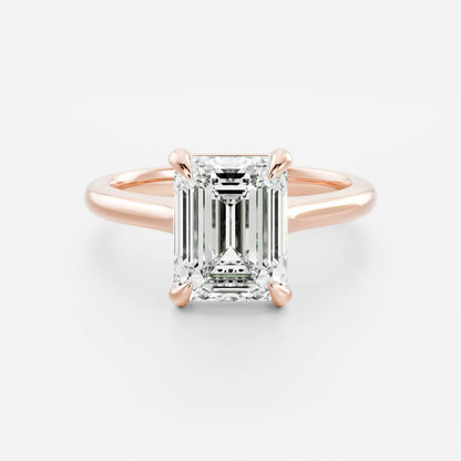 1 CT Emerald: Solitaire Lab Grown Diamond Engagement Ring