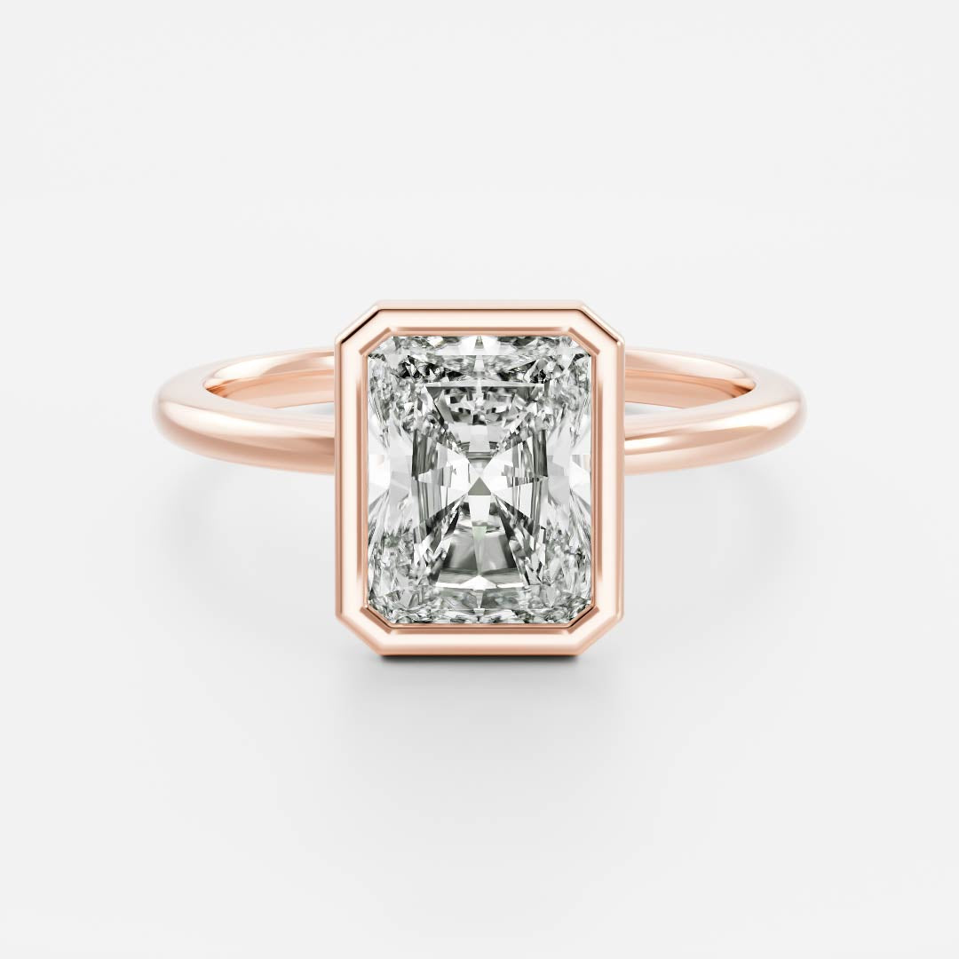 2 CT Radiant: Bezel Lab Grown Diamond Engagement Ring