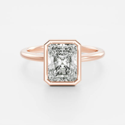 2 CT Radiant: Bezel Lab Grown Diamond Engagement Ring