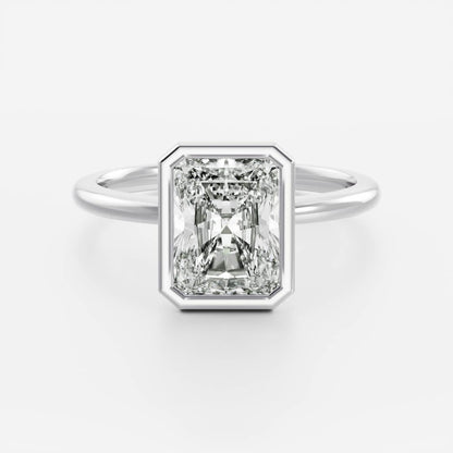 2 CT Radiant: Bezel Lab Grown Diamond Engagement Ring