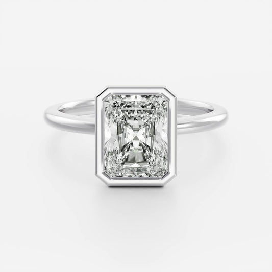2 CT Radiant: Bezel Lab Grown Diamond Engagement Ring