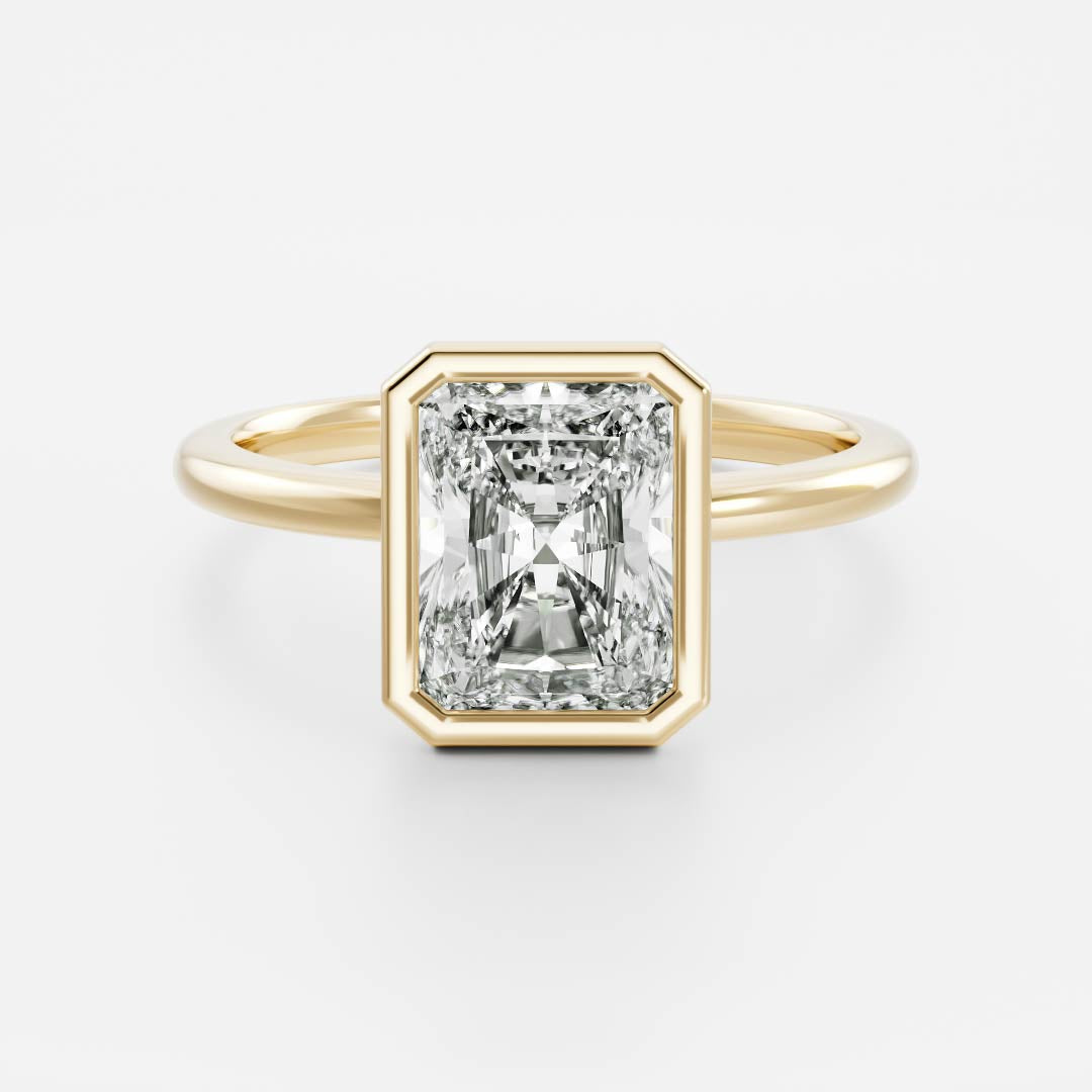 2 CT Radiant: Bezel Lab Grown Diamond Engagement Ring