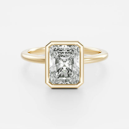 2 CT Radiant: Bezel Lab Grown Diamond Engagement Ring