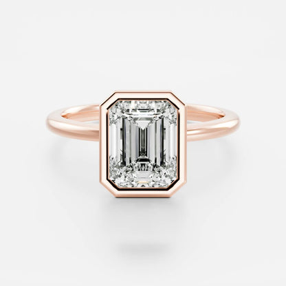 2 CT Radiant: Pronged Bezel Lab Grown Diamond Engagement Ring