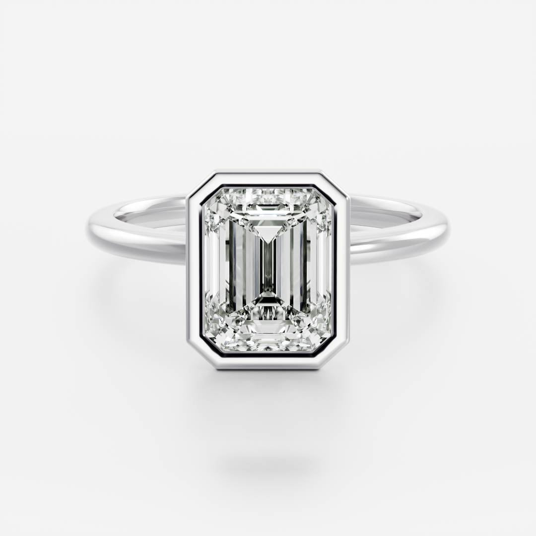 2 CT Radiant: Pronged Bezel Lab Grown Diamond Engagement Ring