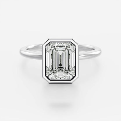 2 CT Radiant: Pronged Bezel Lab Grown Diamond Engagement Ring