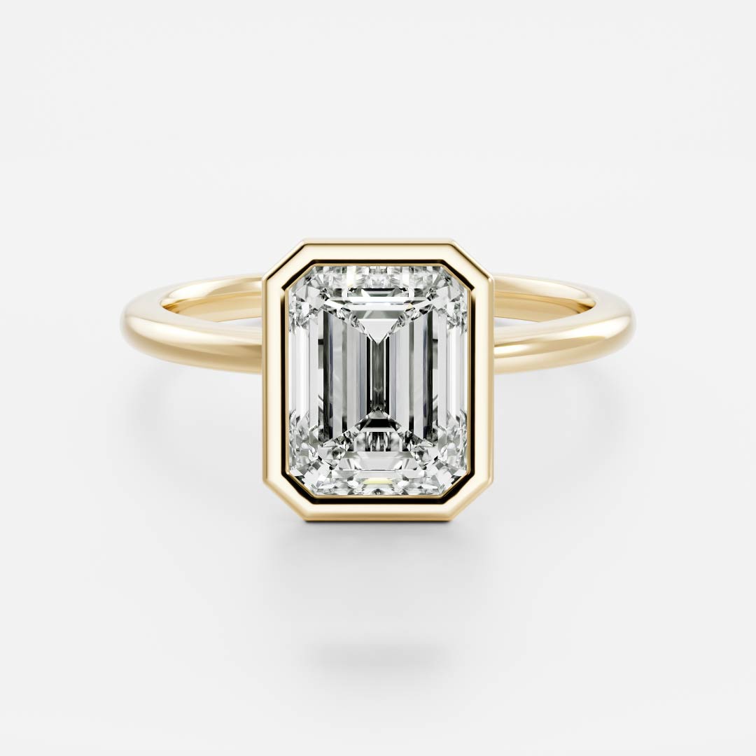 2 CT Radiant: Pronged Bezel Lab Grown Diamond Engagement Ring