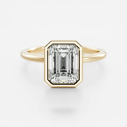 2 CT Radiant: Pronged Bezel Lab Grown Diamond Engagement Ring